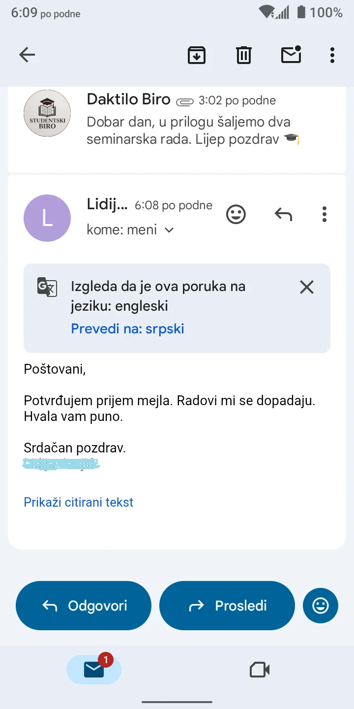 Iskustvo korisnika nakon izrade seminarskih radova