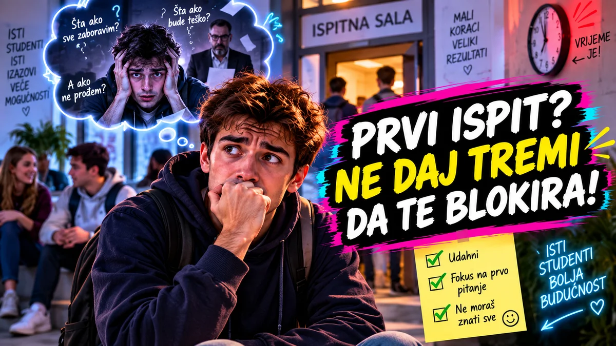 Student sa tremom čeka prvi ispit ispred ispitne sale