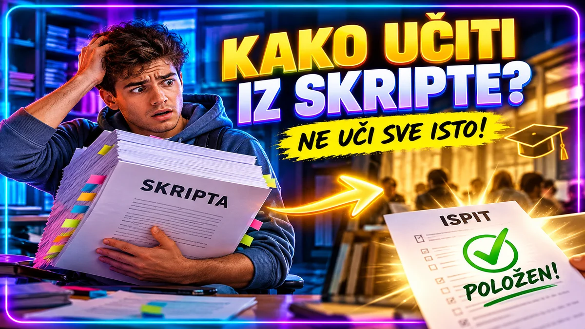 Kako učiti iz skripte i položiti ispit – metode koje stvarno pomažu
