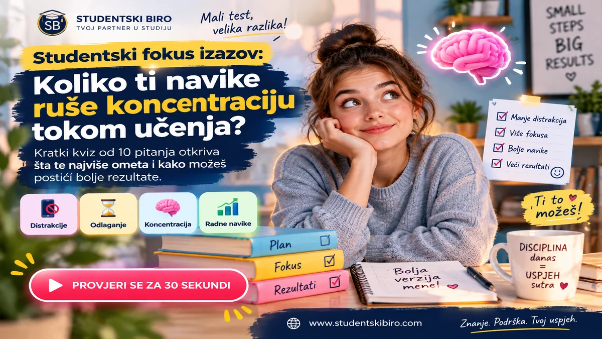 Studentski fokus izazov: Koliko ti navike ruše koncentraciju?